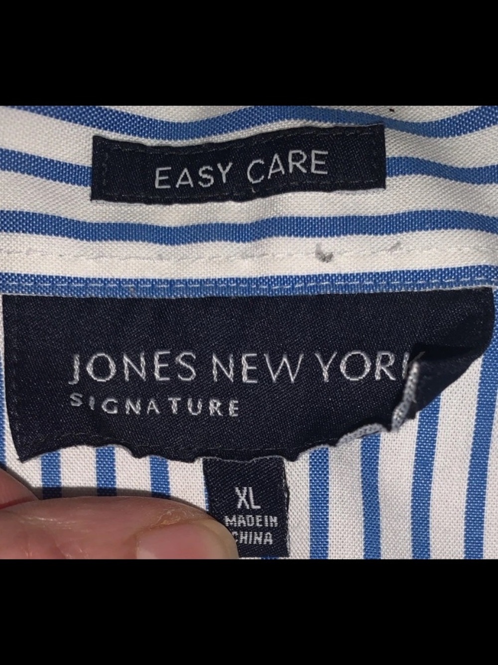 Jones New York Signature Women's Sleeveless Striped Button Down Shirt - Picture 3 of 5